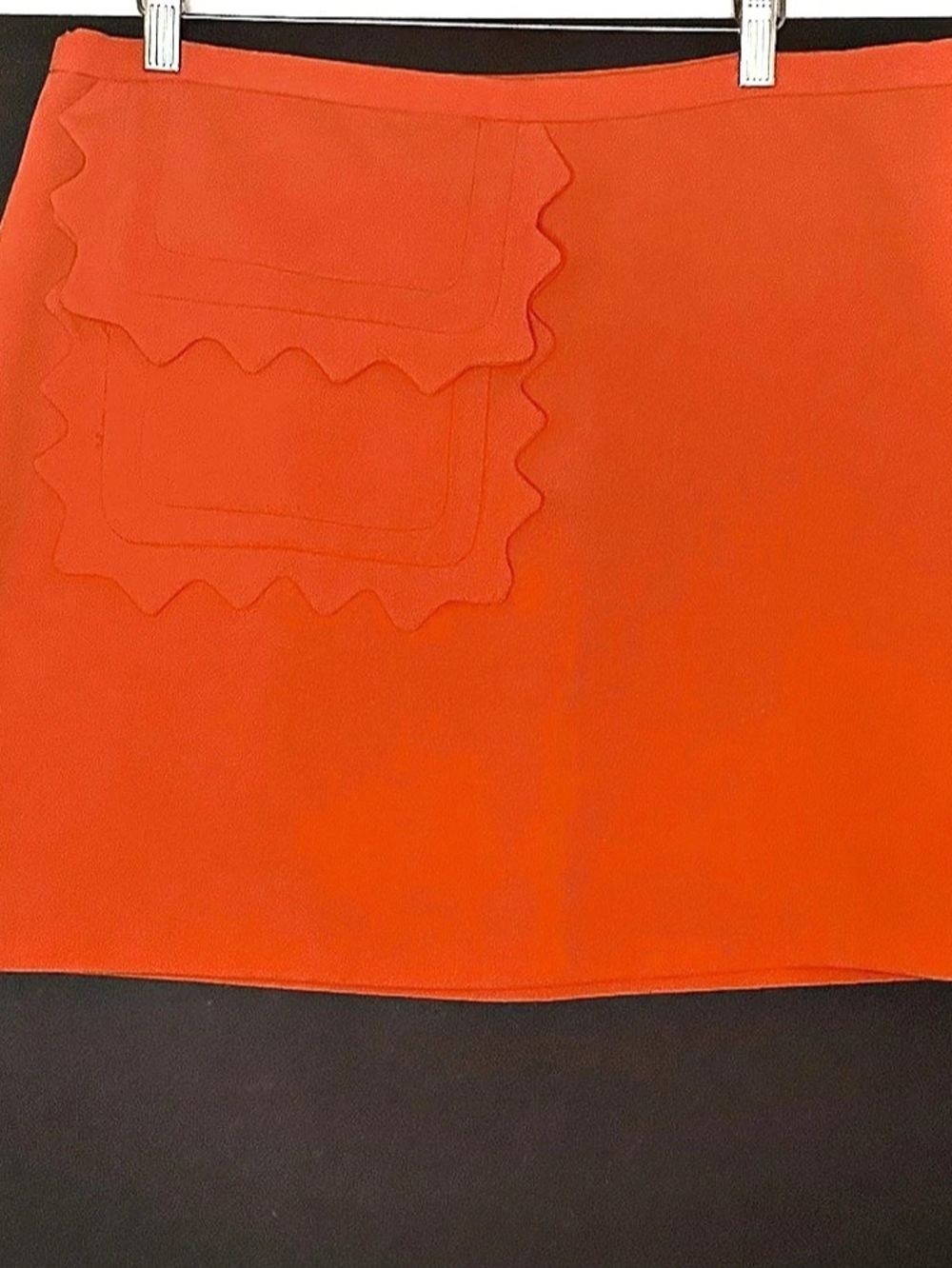 Victoria Beckham for Target Orange Twill Mini Skirt with Scallop Trim Pocket Sz